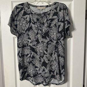 Loft Floral Tie Front Summer Top